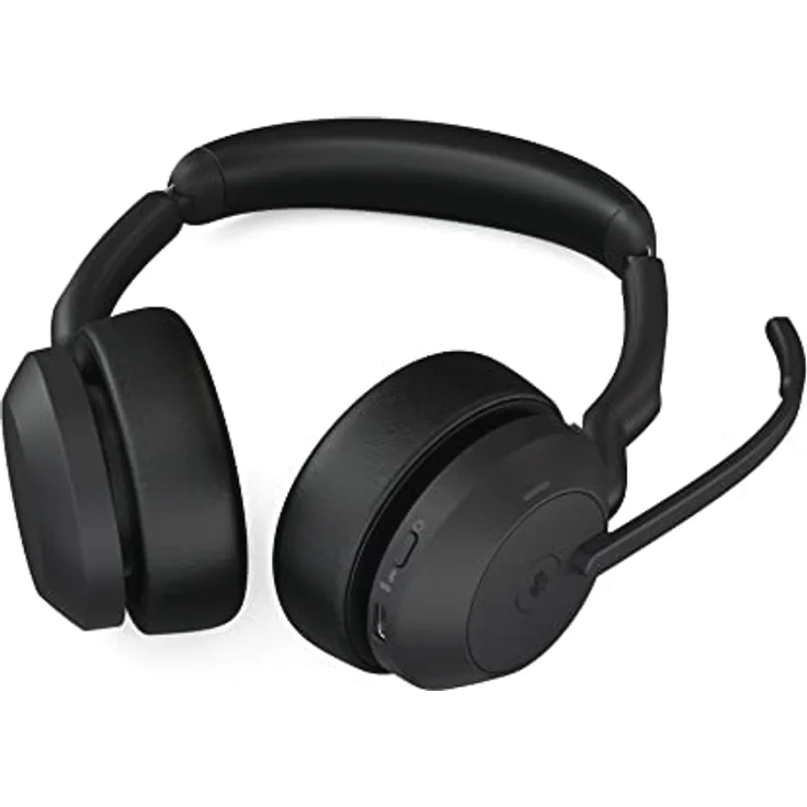 Jabra Evolve2 55 - schnurloses Stereo-Headset mit Ladestation und Jabra Air Comfort - Mikrofone mit Geräuschunterdrückung und ANC - MS Teams zertifiziert, mit anderen Plattformen kompatibel - Schwarz – Bild 5