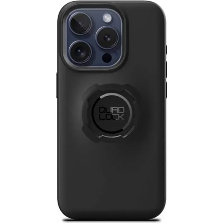 QUAD LOCK Original Handyhülle für iPhone 15 Pro, robuster Schutz mit drahtloser Ladefähigkeit und Stoßabsorption
