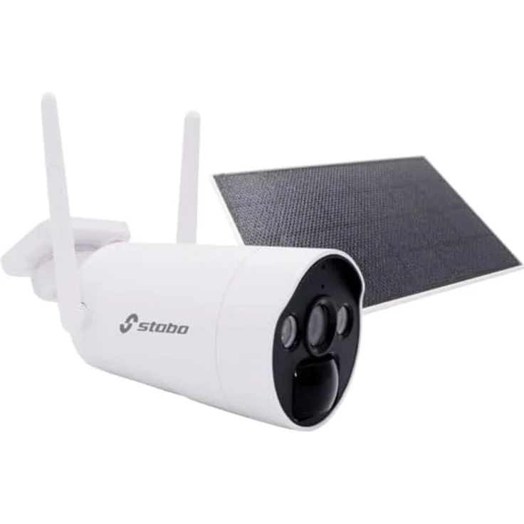 Stabo Überwachungskamera Stabo solar outdoorcam 51138 Funk-Zusatzkamera 2560 x 1440 Pixel 2, HD Farbkamera (4MP), IP66 wasserdicht, 2-Wege-Audio, Wand- oder Deckenmontage – Bild 2