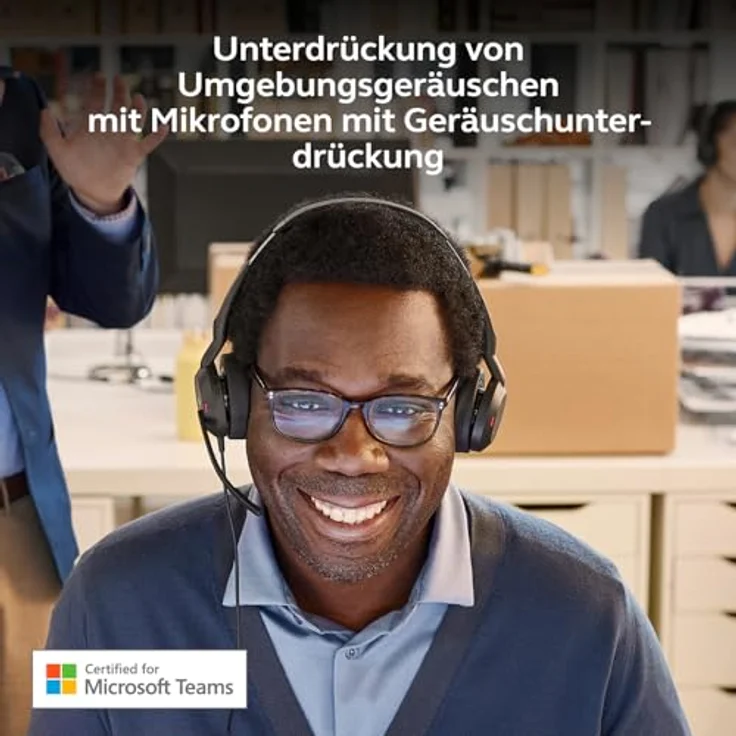 Jabra Evolve2 50, schnurgebundenes Stereo Headset mit USB-A/USB-C, aktive Geräuschunterdrückung und Busylight, zertifiziert für Microsoft Teams – Bild 4