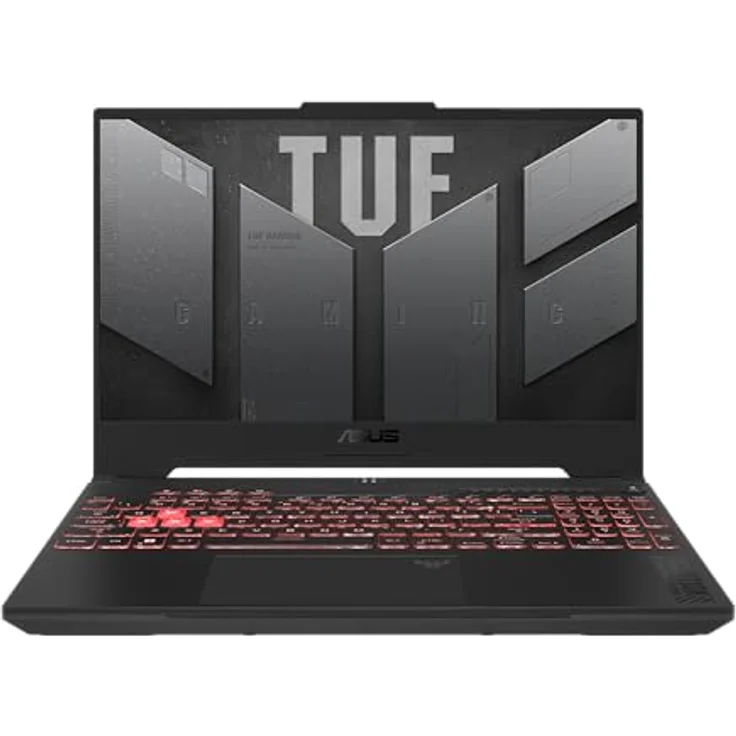 ASUS TUF Gaming A15 FA507UV-HQ055W AMD Ryzen™ 9 8945H Laptop 39,6 cm (15.6") Quad HD 16 GB DDR5-SDRAM 1 TB SSD NVIDIA GeForce RTX 4060 Wi-Fi 6 (802.11ax) Windows 11 Home Schwarz, Grau – Bild 1