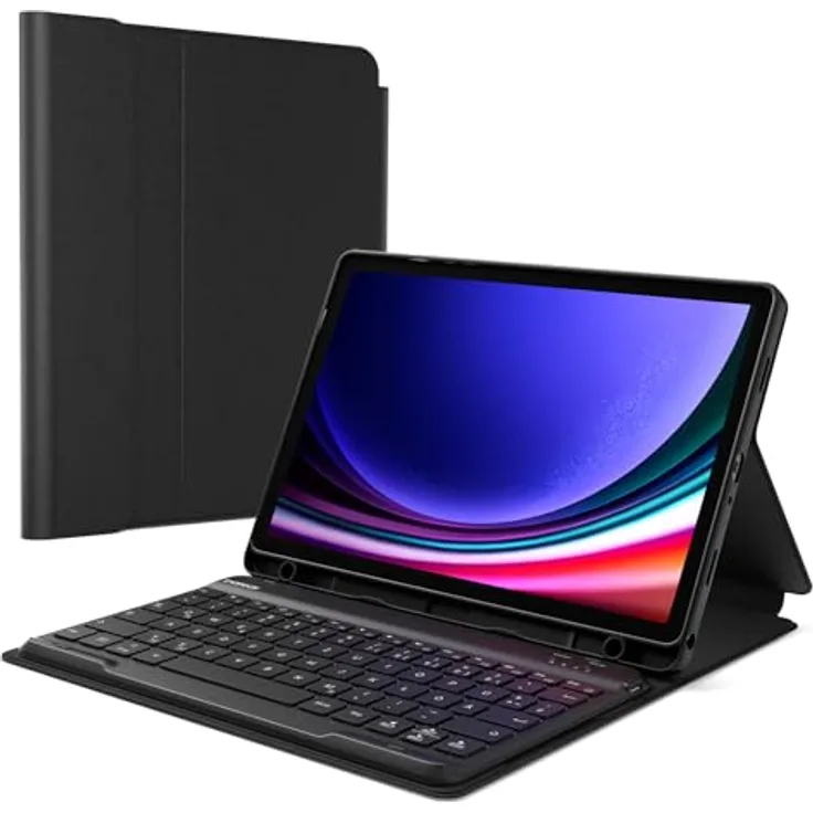 Inateck Hülle Tastatur für Samsung Galaxy Tab A9 Plus 11 Zoll 2023, abnehmbare magnetische QWERTZ-Tastatur mit verstellbarem Ständer, Modell SM-X210/X216/X218