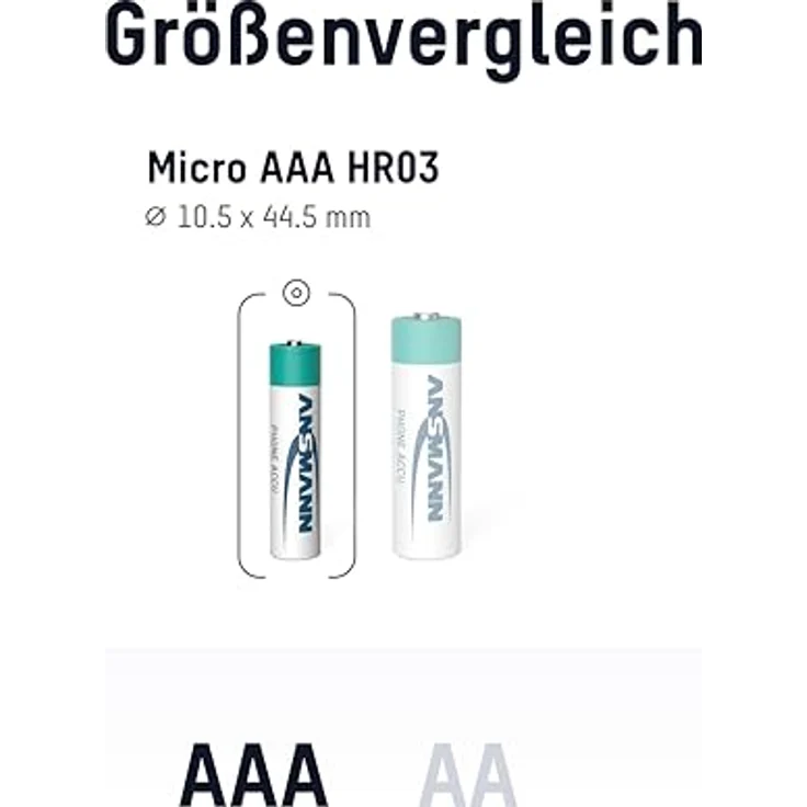 Ansmann 5035332-590-1 3x 2er Blister NiMH-Akku 800mAh Micro AAA / HR03 / 1.2V Sehr geringe Selbstentladung durch maxE Technologie DECT silber/blau – Bild 3