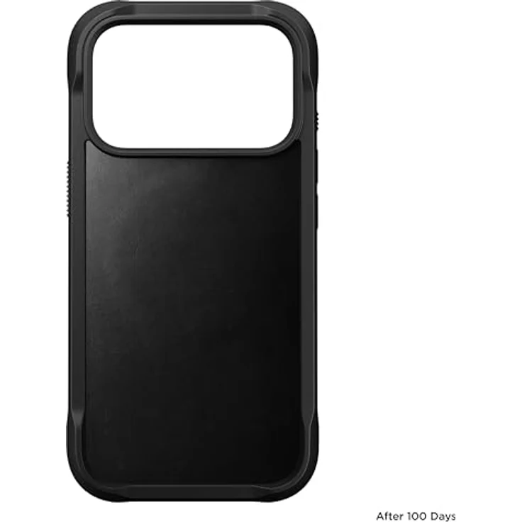 NOMAD Rugged Leather Case für iPhone 17 Pro, MagSafe-kompatible Schutzhülle aus Polycarbonat mit TPU-Bumper und matte PET-Rückseite, Black Horween – Bild 3