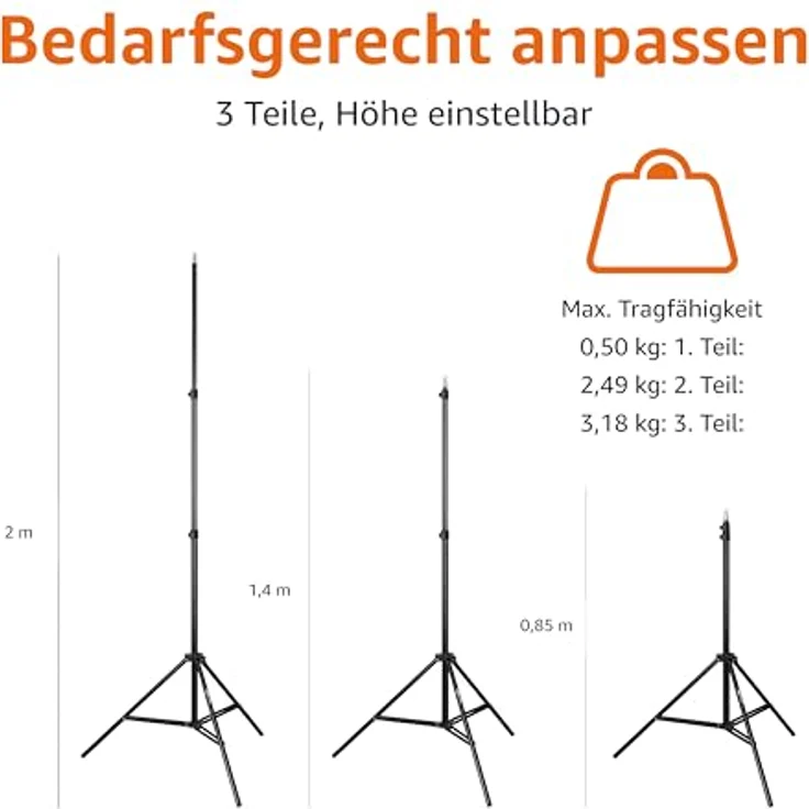 AmazonBasics - Kamera - Beleuchtungsstativ, Aluminium, 2,13 m, 2er-Pack – Bild 4
