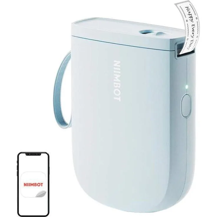Niimbot D11H Tragbarer Etikettendrucker, Blau, 12 mm Druckbreite, 300 dpi Auflösung, Bluetooth, 1500 mAh Akku