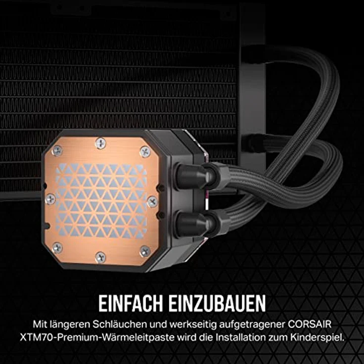 Corsair iCUE H100i ELITE CAPELLIX XT Liquid CPU Cooler - Schwarz, Zwei AF120 RGB ELITE Lüfter, 240mm Radiator - Inklusive iCUE COMMANDER CORE – Bild 5