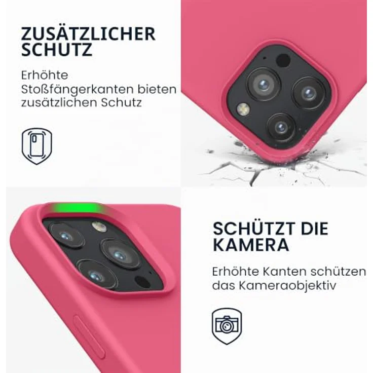 kwmobile Handyhülle für iPhone 13 Pro Max – Silikon Case in Awesome Pink, flexibel und rutschfest, kabelloses Laden – Bild 3