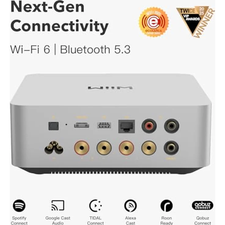 WIIM WiiM Amp Ultra Silver, Audio Streamer mit 100W pro Kanal, Hi-Res Audio und Multiroom-Funktion – Bild 2
