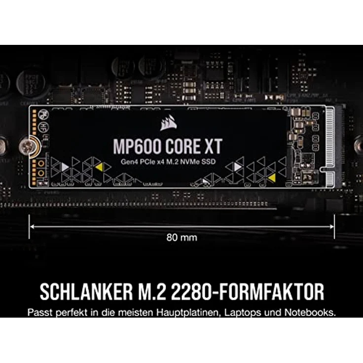 Corsair MP600 CORE XT 4TB PCIe Gen4 x4 NVMe M.2 SSD – QLC NAND Mit Hoher Dichte - M.2 2280 - DirectStorage-Kompatibel - Bis zu 5.000 MB/s - Ideal Für PCIe 4.0-Notebooks Und Desktops - Schwarz – Bild 5