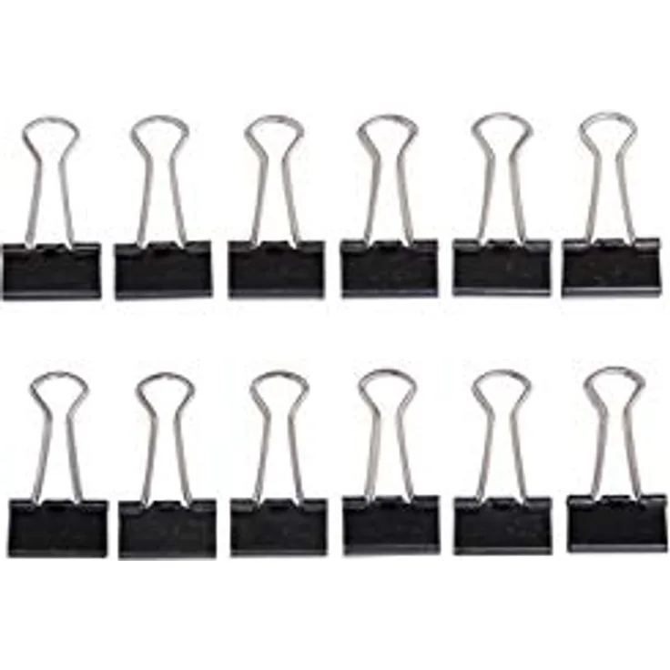MAUL original mauly Klemmer (12 Stück) 19 mm | zum Klemmen von bis zu 70 Blatt Papier | vielseitig einsetzbar | Schwarz