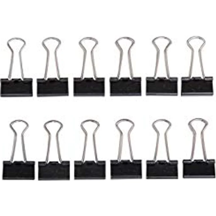 MAUL original mauly Klemmer (12 Stück) 19 mm | zum Klemmen von bis zu 70 Blatt Papier | vielseitig einsetzbar | Schwarz – Bild 1