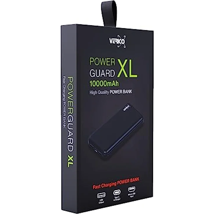 Verico Power Bank Power Guard XL, 10.000 mAh, externer Akku, externes Ladegerät, Output 2 x USB-A, Input 1 x Micro-USB, 1 x USB-C, Lithium Polymer, schwarz – Bild 4