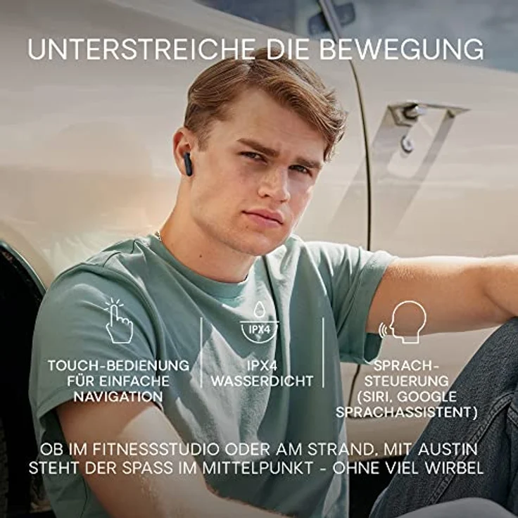 Urbanista Austin True Wireless In-Ear Headphones, Blau - Kabellose Kopfhörer ohne Geräuschunterdrückung – Bild 4