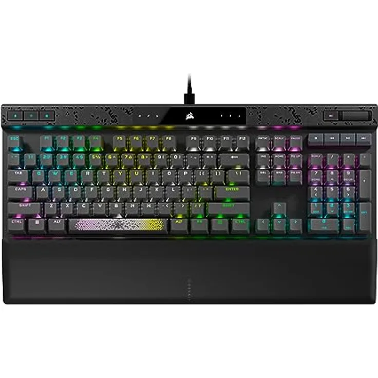 Corsair K70 MAX RGB Magnetisch-Mechanisch Gaming-Tastatur - MGX-Schalter mit Einstellbarer Aktivierung - PBT Double-Shot Tastenkappen - iCUE Kompatibel - QWERTY NA Layout - Stahlgrau