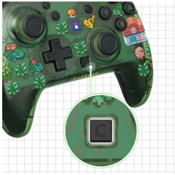 HORI PAD Turbo Wireless Controller - Pokémon Pixel Green - Kabelloser Gaming-Controller mit TMR-Sticks, Bewegungssensoren und bis zu 10 Stunden Akkulaufzeit für Nintendo Switch 2 – Bild 7