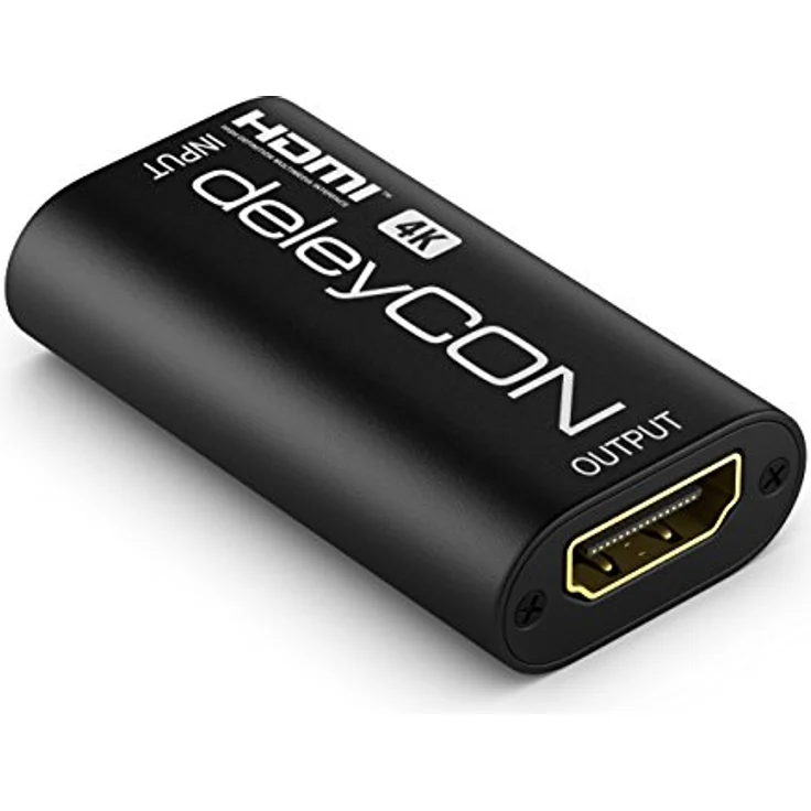 deleyCON HDMI 2.0 Repeater / Signal Verstärker HDMI Verstärker 4k UHD 2160p / HDMI bis 40m FULL HD 1080p HDCP 3D HDMI Buchse auf HDMI Buchse – Bild 3