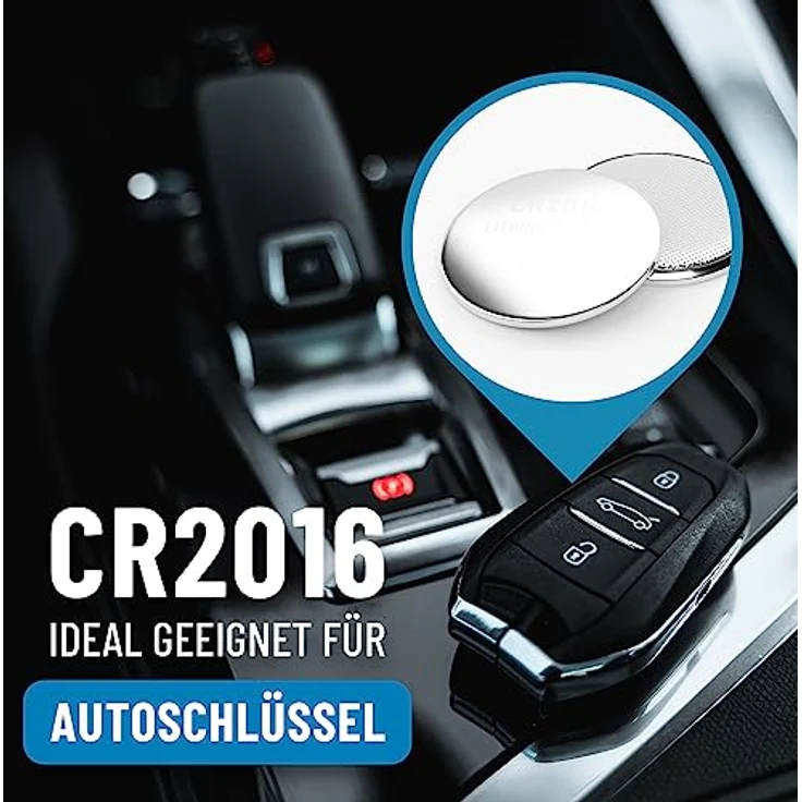 ABSINA CR2016 Knopfzelle 5er Pack - 3V Lithium Knopfzelle mit langer Haltbarkeit und auslaufsicherer Technologie – Bild 2