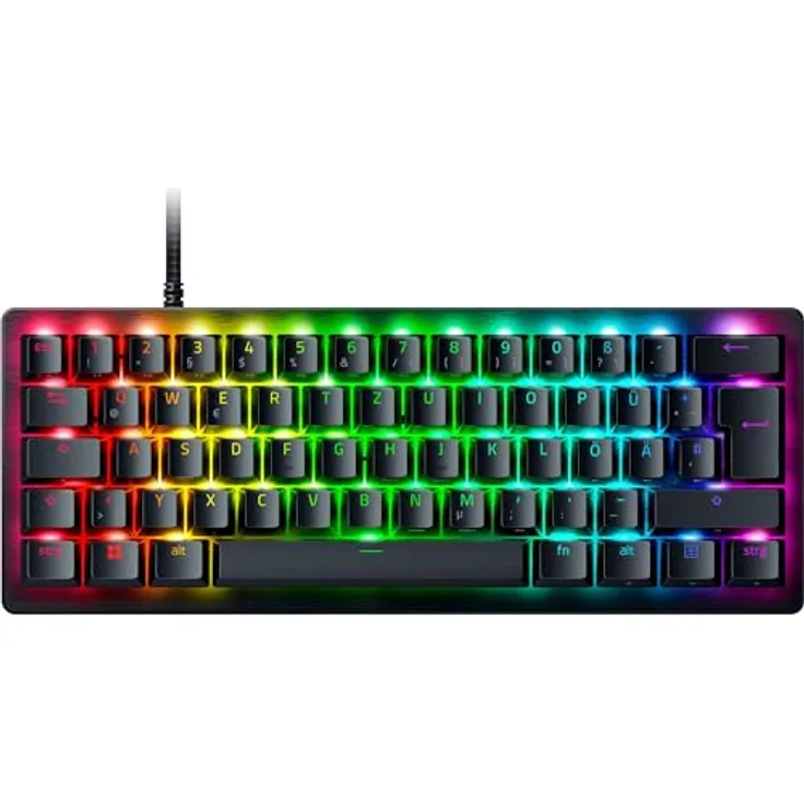 Razer Huntsman V3 Pro Mini - Analoge optische E-Sport-Tastatur im 60-%-Format (Digitaler Drehregler & Steuerungstaste, Texturierte Doubleshot-PBT-Tastenkappen) DE-Layout | Schwarz
