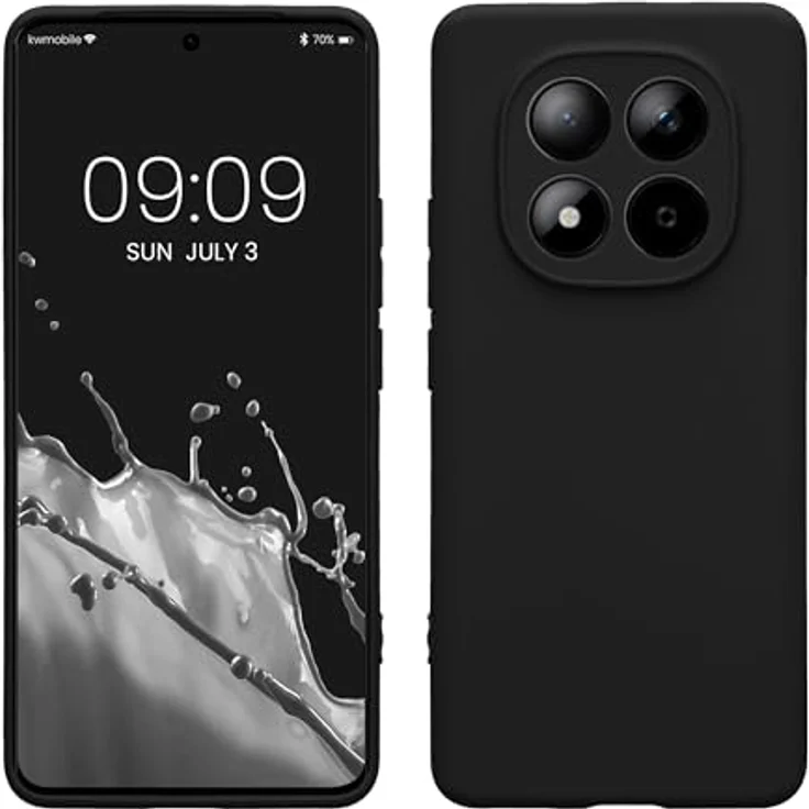 kwmobile Handyhülle für Xiaomi Redmi Note 15 4G / 5G & Poco M8 5G, weiche Silikon Schutzhülle in Schwarz matt, rutschfest und reißfest – Bild 1