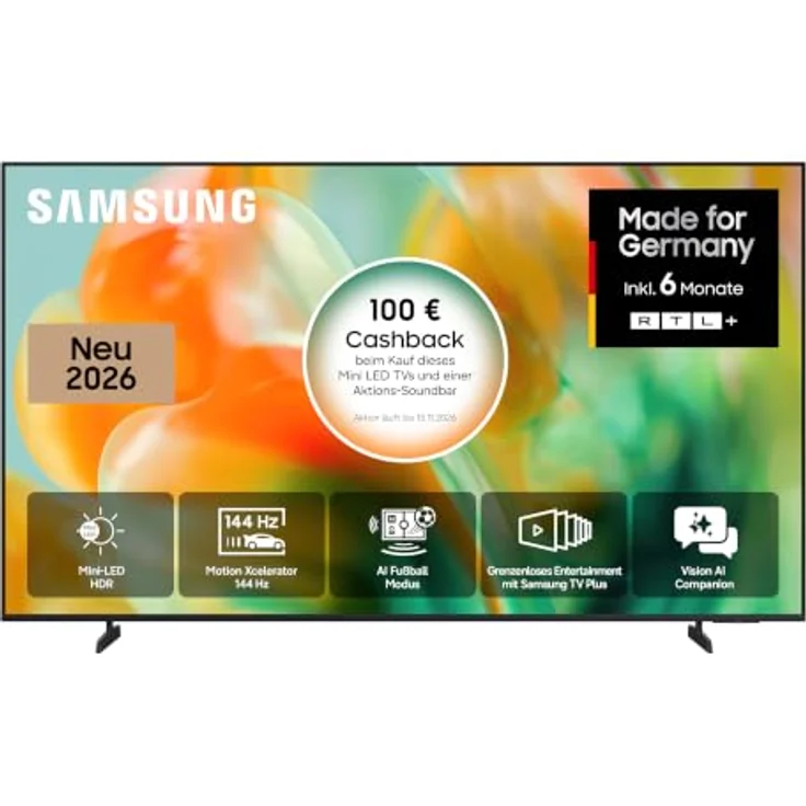Samsung Mini LED M80H 4K 65 Zoll (163 cm), UHD Fernseher mit HDR, Motion Xcelerator 144Hz, AI Fußballmodus und Smart TV Funktionalität – Bild 2