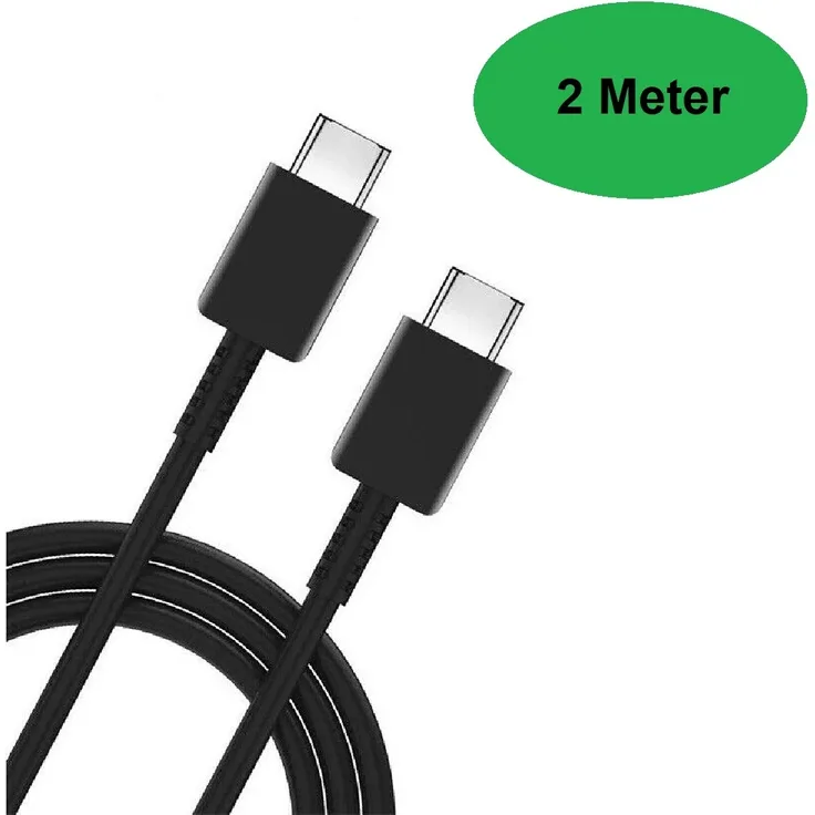 Ventarent 2 Meter USB-C Schnelladekabel schwarz für Samsung & iPhone 16 +15