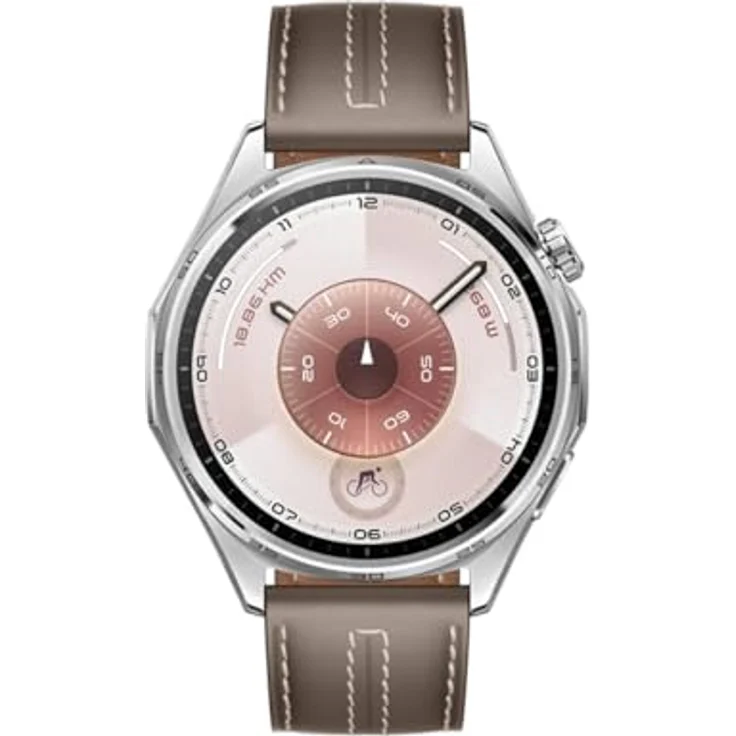 Huawei Watch GT 6, 46mm Smartwatch in Silber mit braunem Armband und Fitness-Tracking-Funktionen – Bild 2