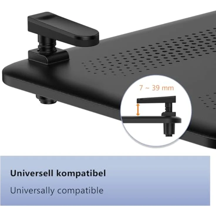 my wall HLA5L Laptop Halterung für Monitorarm, universelle Ablage für 12"-18" Laptops, bis 5 kg, ergonomische Arbeitshöhe, einfache Montage – Bild 5