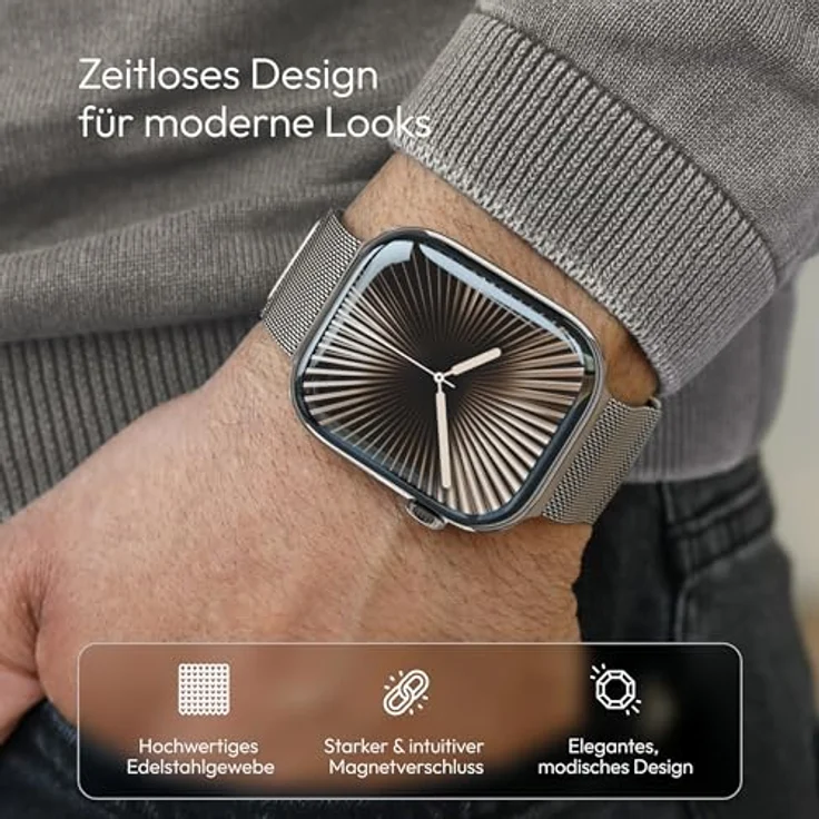 Vonmählen Milanese Loop 2 Armband Watch für Apple Watch, 44/45/46/49 mm, Desert Sand, versandkostenfrei – Bild 2