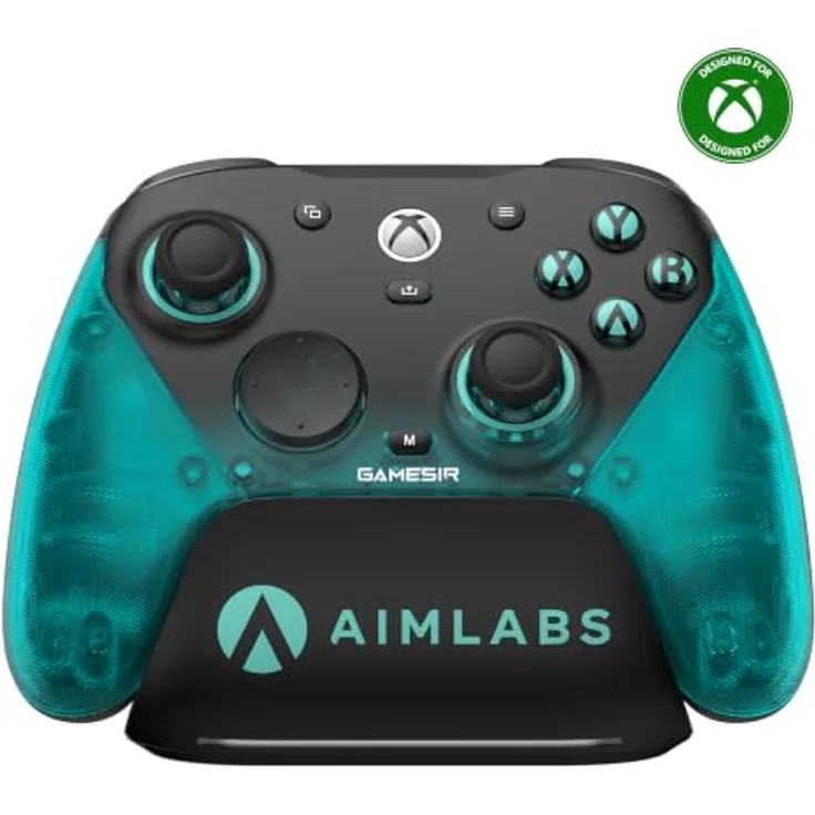 GameSir G7 Pro Aimlabs Controller mit Ladestation, 1000Hz, TMR Joysticks, verstellbare Trigger & 4 programmierbare Tasten, Cyan Design für Xbox Series X|S, Xbox One, Windows 10/11 & Android