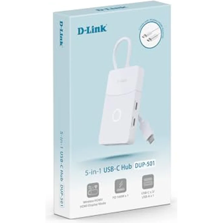 D-Link DUP-501 USB-Hub, 5 Port USB 3.2 Gen1 mit 5 GBit/s und Wireless HDMI, Weiß – Bild 11