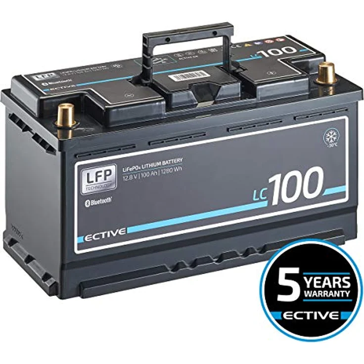 ECTIVE LC100 LT 12V 100Ah 1280Wh -30 Grad Low Temperature LiFePO4 Lithium-Eisenphosphat Versorgungs-Batterie mit Bluetooth-Funktion und App – Bild 2