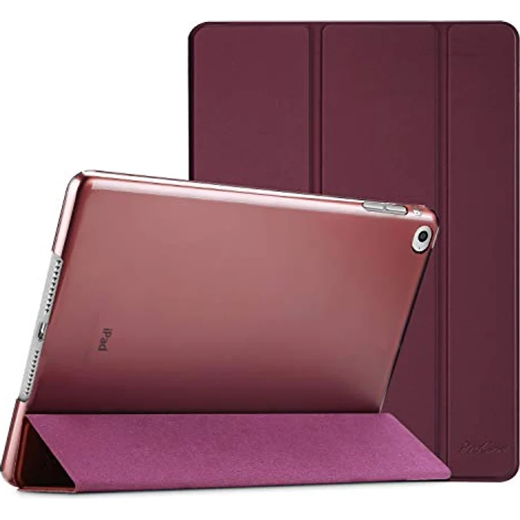 ProCase Hülle für iPad Air 2 (2014 Release), Ultraleichte Stand Schutzhülle mit Translucent Frosted Rückseite, Automatische Schlaf/Aufwach-Funktion - Wein – Bild 1