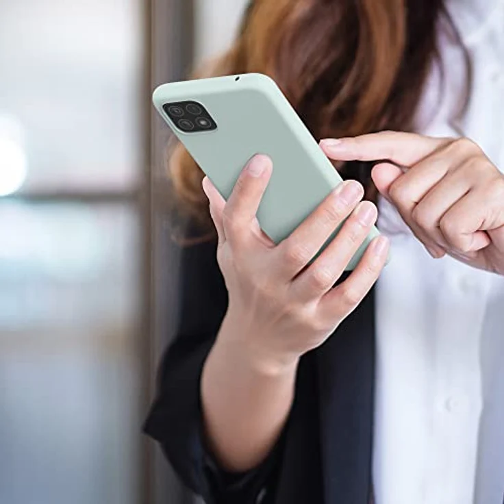 kwmobile Hülle kompatibel mit Samsung Galaxy A22 5G - weiches TPU Silikon Case für kabelloses Laden - Cool Mint – Bild 4