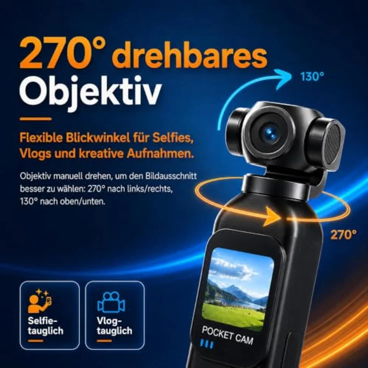 TOSBARRFT H92 Vlog Kamera 1080P, kompakte Videokamera mit 32-GB-Karte und 1,33-Zoll-Touchscreen – Bild 2