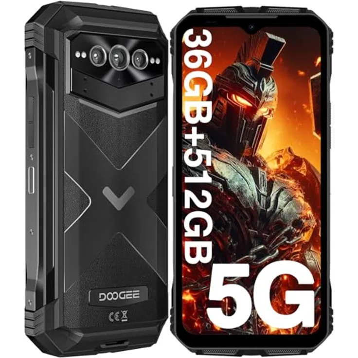 DOOGEE VMAX PLUS 5G Rugged Smartphone [2024], 36 GB + 512 GB (TF 2 TB), 22000 mAh Akku, 200 MP AI Dreifachkamera, Android 14, 6,58 Zoll FHD+ 120 Hz, Fingerabdruck NFC/OTG, blau