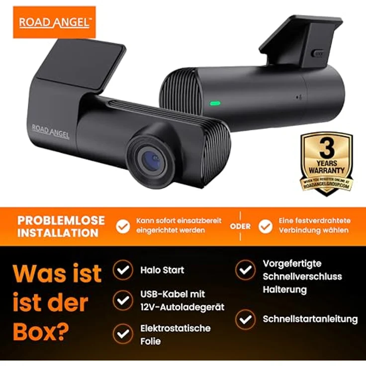 Road Angel Dashcam Halo Start 1080p, Dashcam mit WLAN, G-Sensor, Parkmodus und eingebautem Display – Bild 9