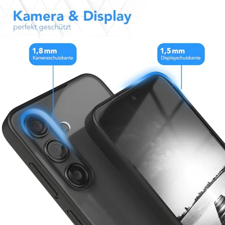 EAZY CASE Clear Hybrid Bumper Hülle für Samsung Galaxy S24, Ultra Aufprallschutz, Stoßfest, Kratzfest, dünn mit Kameraschutz, Schwarz – Bild 3