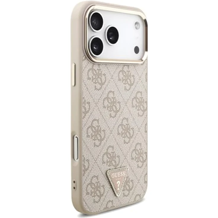 CG MOBILE Guess 4G Triangle Logo Schutzhülle für iPhone 17 Pro Max, kompatibel mit MagSafe, TPU/PC/Kunstleder, Pink/Gold – Bild 4