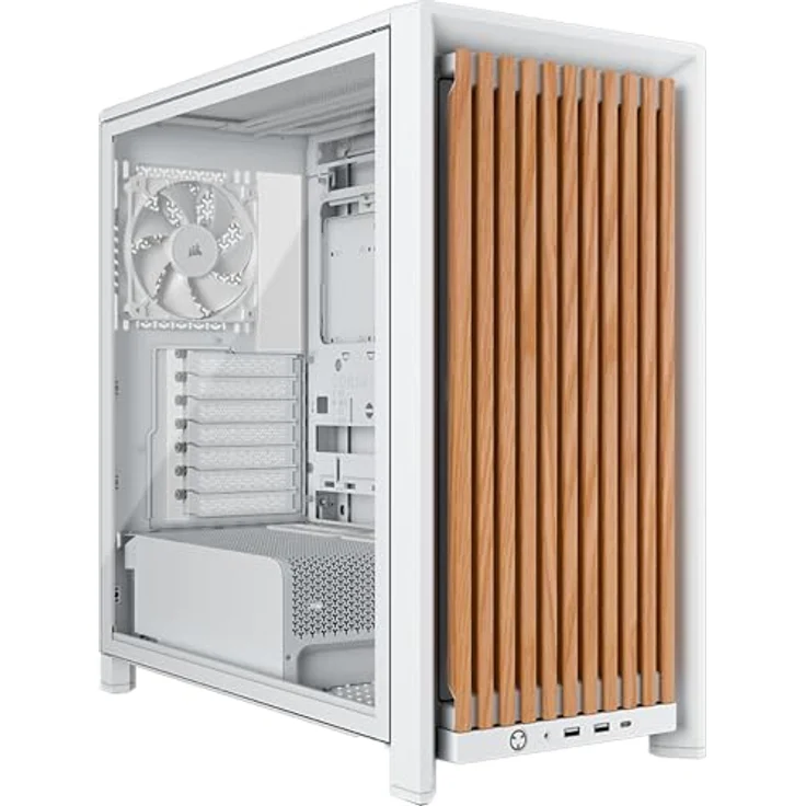 Corsair FRAME 4000D RS Wood, Tower-Gehäuse mit Tempered Glass, Eiche, USB 3.2 Gen 2x2, ARGB-Beleuchtung, modularer Aufbau, Unterstützung für 3x 360-mm-Radiatoren – Bild 1