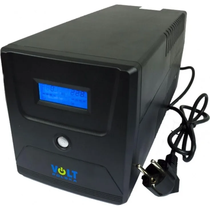 Volt Polska MICRO UPS 1500, Line-interaktive USV mit 1500 VA, 900 W, 2x9Ah AGM-Batterien, kompakte Bauweise und USB-Anschlüsse