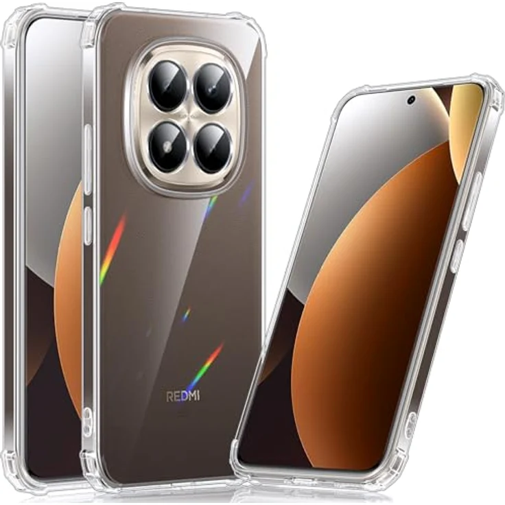 LeYi Hülle für Xiaomi Redmi Note 15 Pro+ 5G, Transparente TPU Schutzhülle mit 2 Schutzfolien, Stoßfest und Kameraschutz, Crystal Clear Case – Bild 1