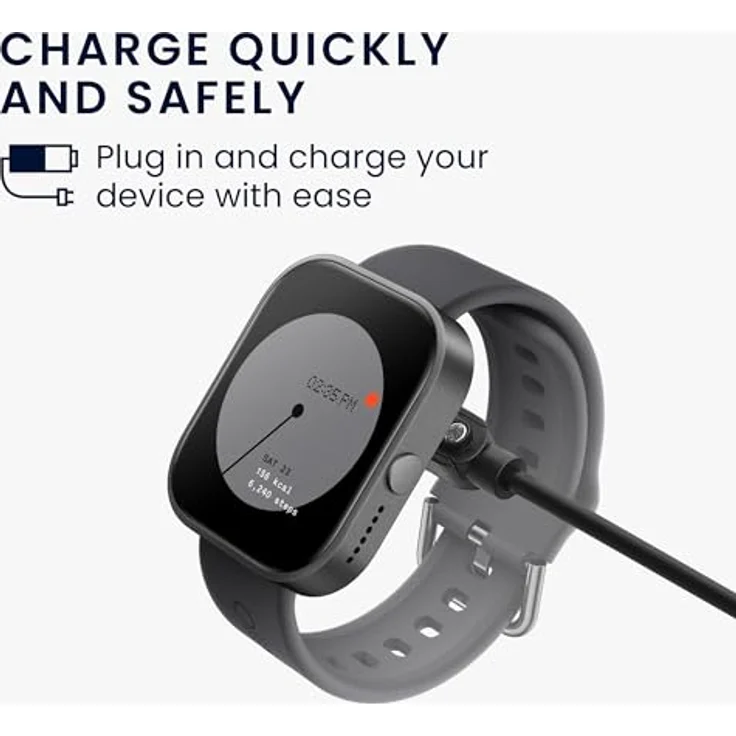 kwmobile USB Kabel Charger für CMF Watch Pro 2 / Watch Pro 1, 100 cm Ersatz-Ladekabel in Schwarz mit schneller Ladegeschwindigkeit – Bild 2