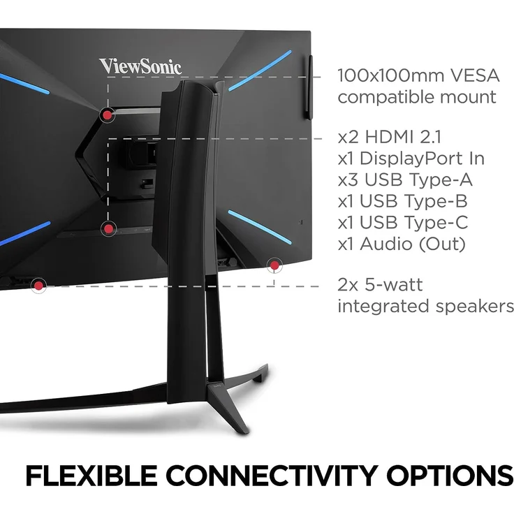 Viewsonic XG341C-2K Computerbildschirm 86,4 cm (34" ) 3440 x 1440 Pixel UltraWide Quad HD Schwarz [Energieklasse G] (XG341C-2K) – Bild 5