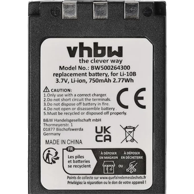 vhbw Akku kompatibel mit Olympus mju 600, wiederaufladbar, 750 mAh, Lithium-Ion, Hochleistungsakku – Bild 5