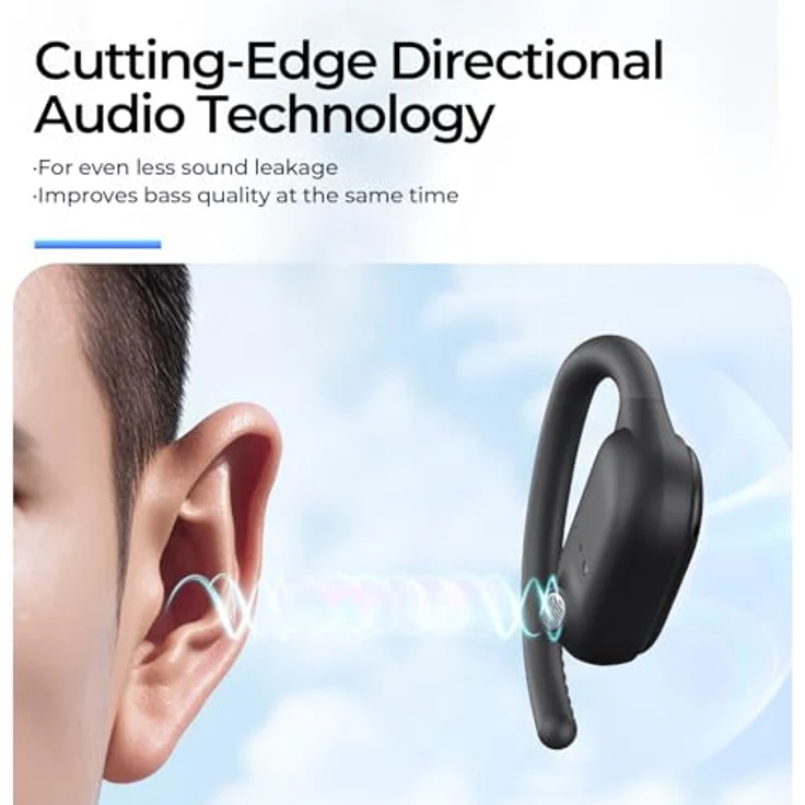 Havit OWS915 Open Ear Bluetooth Kopfhörer, 64 Stunden Akku, wasserdicht, ENC, Schwarz – Bild 4