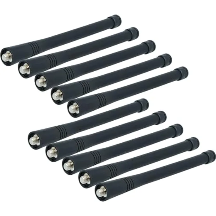 vhbw Antenne für Motorola GP328, EX600, EX500, EX560, EP450, EP350, GP1280, VHF Frequenz 146 - 174 MHz, schwarz, 10er Pack
