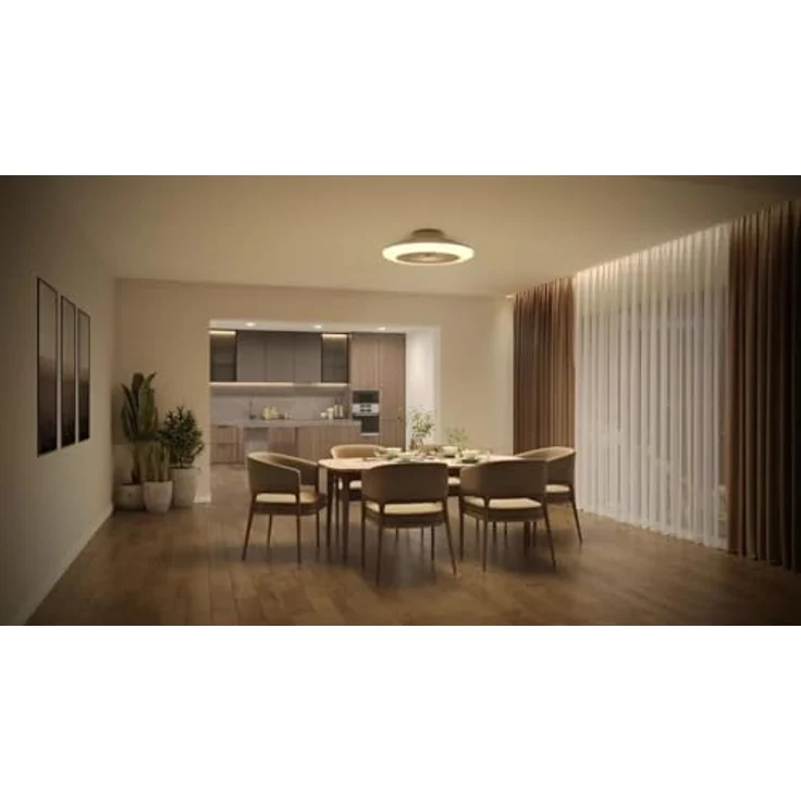 PHILIPS Deckenventilator und LED Deckenleuchte Amigo, 25W+60W, Durchmesser 58cm, rund, inkl. Fernbedienung, SceneSwitch-Technologie, hochwertiges Design, energieeffizient, schwarz – Bild 2