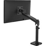 ERGOTRON NX Monitor Arm in Schwarz - Tischhalterung für Monitore bis ca. 34 Zoll BZW, bis 8kg, manuell höhenverstellbar von 19,9-44,7 cm, VESA Standard, 5 Jahre Garantie