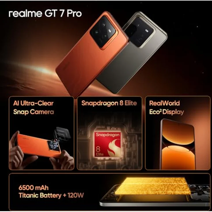 realme GT 7 Pro 5G Smartphone, 12+256GB, Snapdragon® 8 Elite Chipset, AI Ultra-Clear Snap Camera, RealWorld Eco² Display, 6500mAh Titan Battery, Galaxy Grey, Amazon Exclusive – Bild 5